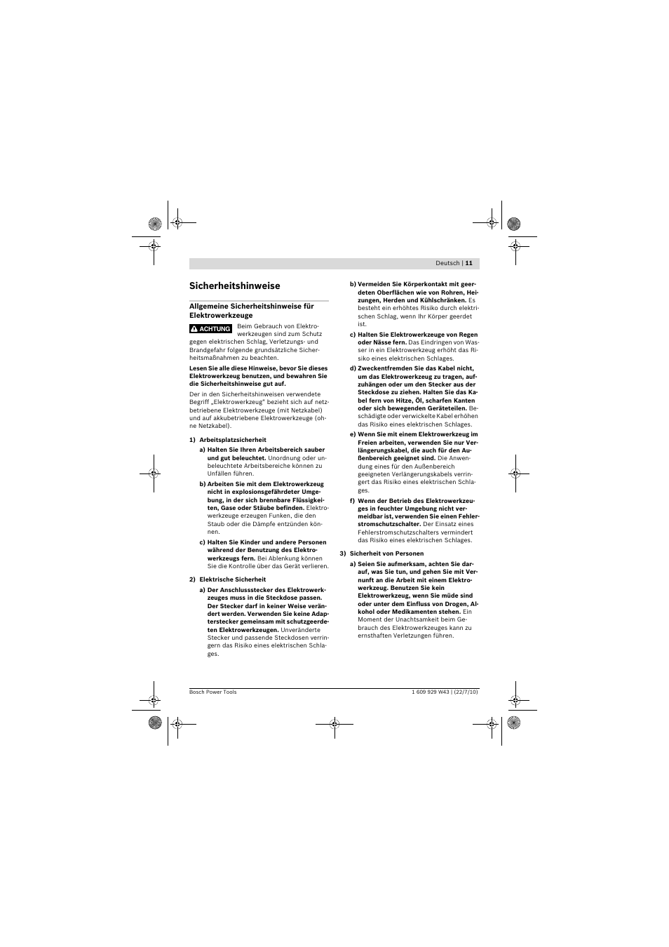 Sicherheitshinweise | Bosch PCM 7 S User Manual | Page 11 / 384