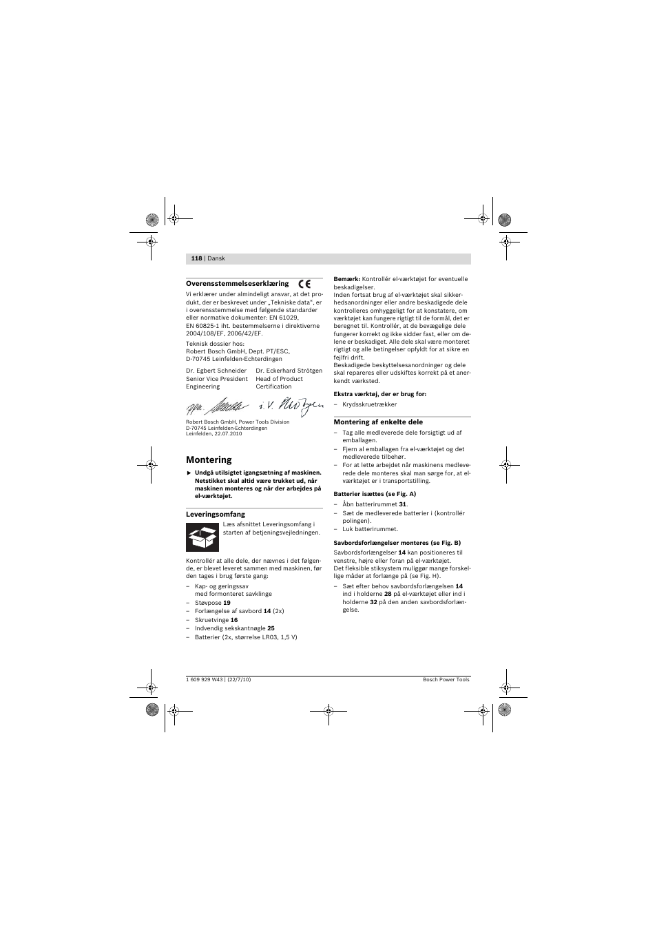 Montering | Bosch PCM 7 S User Manual | Page 118 / 384