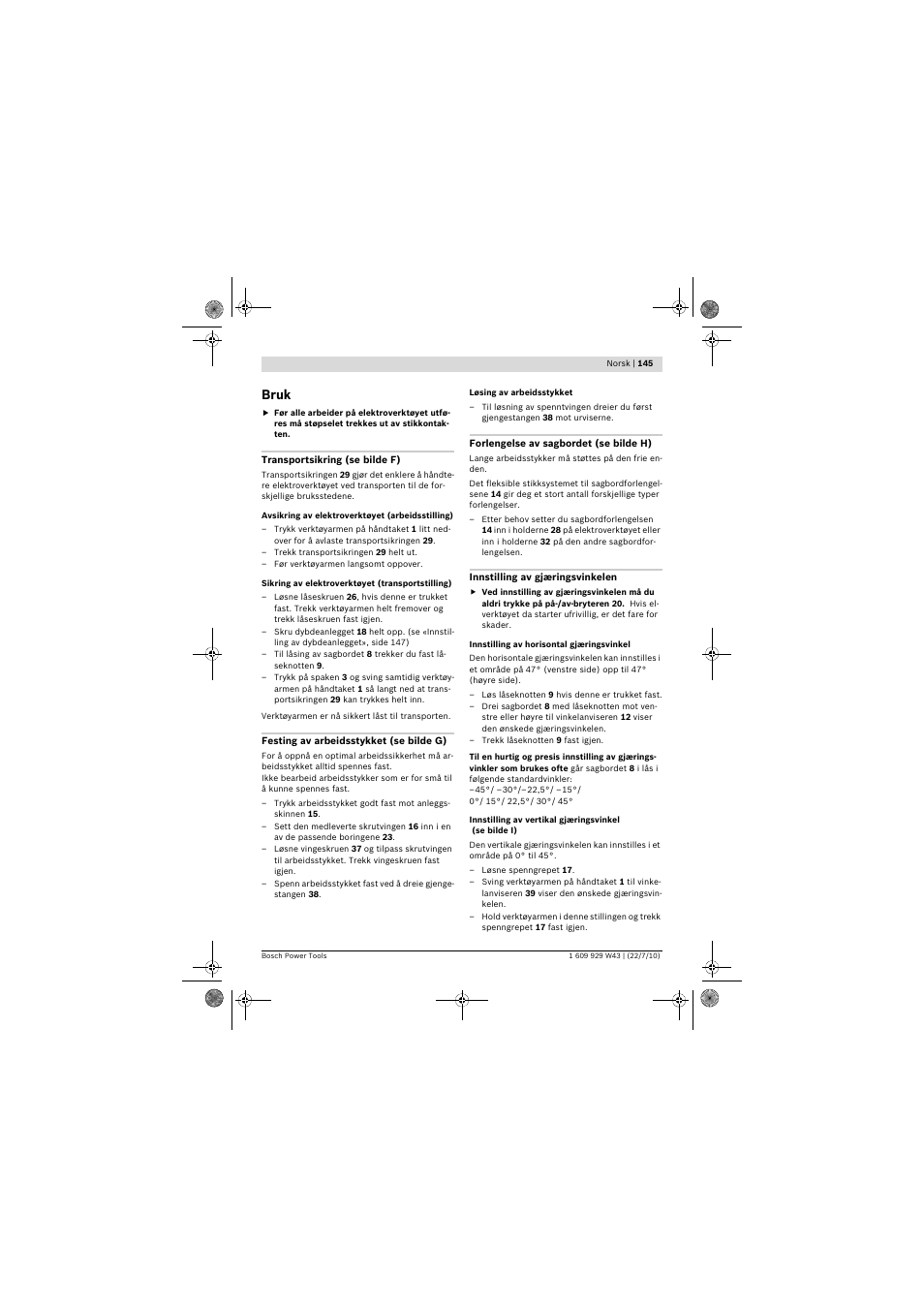 Bruk | Bosch PCM 7 S User Manual | Page 145 / 384