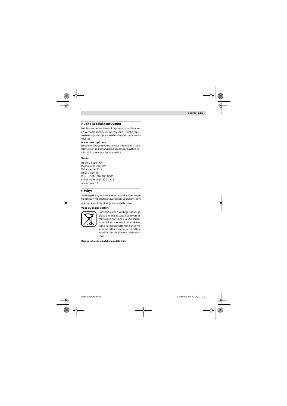 Bosch PCM 7 S User Manual | Page 161 / 384