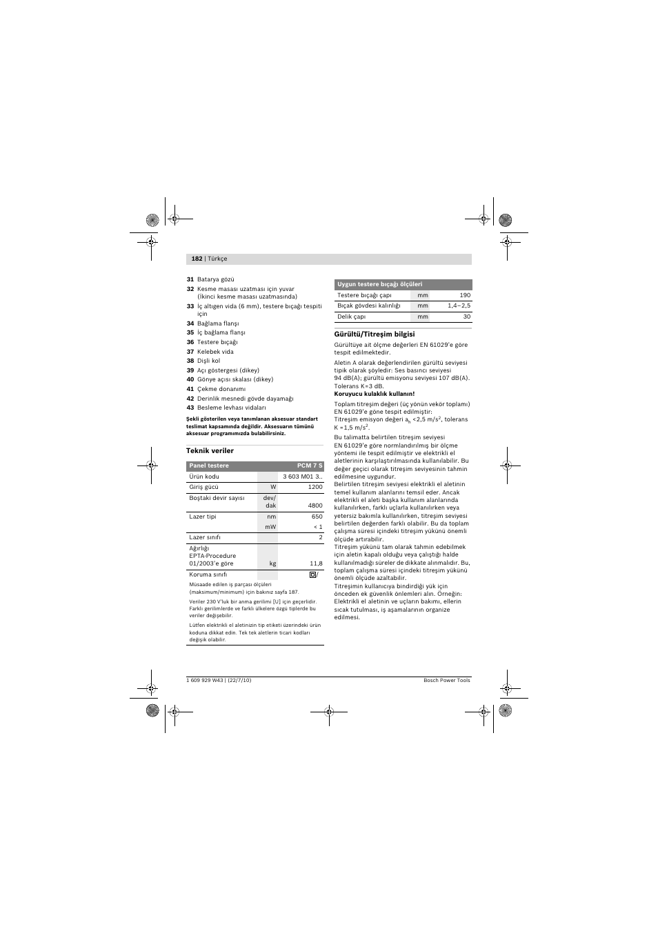 Bosch PCM 7 S User Manual | Page 182 / 384