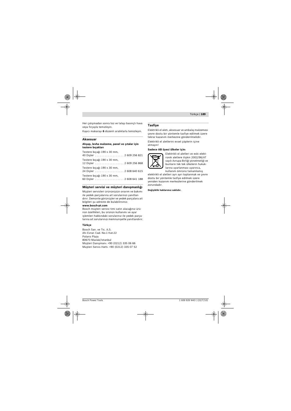 Bosch PCM 7 S User Manual | Page 189 / 384