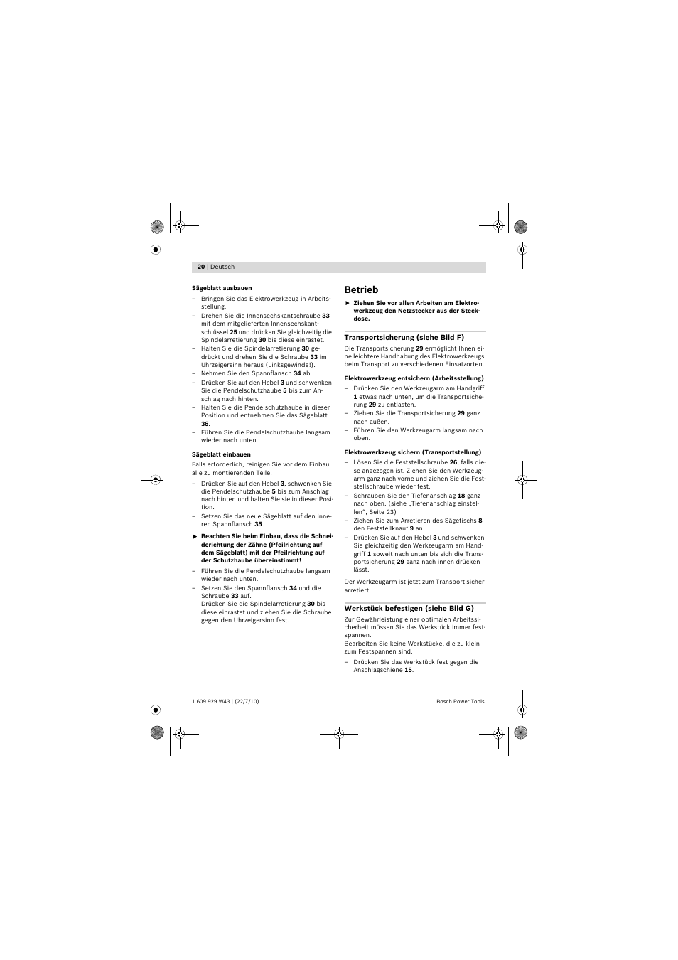Betrieb | Bosch PCM 7 S User Manual | Page 20 / 384