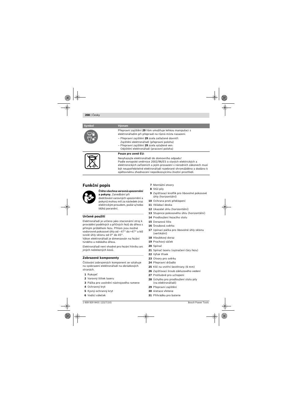 Funkční popis | Bosch PCM 7 S User Manual | Page 208 / 384