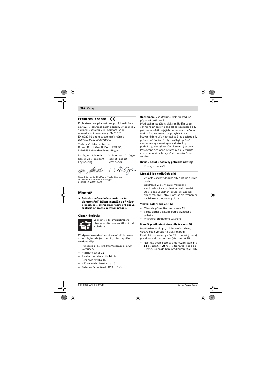 Montáž | Bosch PCM 7 S User Manual | Page 210 / 384