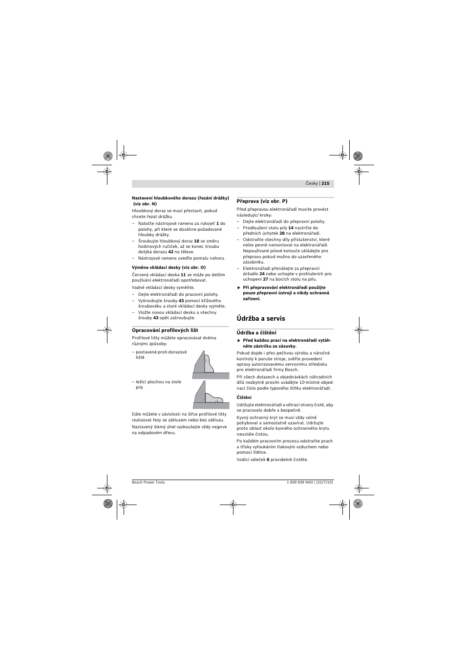 Údržba a servis | Bosch PCM 7 S User Manual | Page 215 / 384