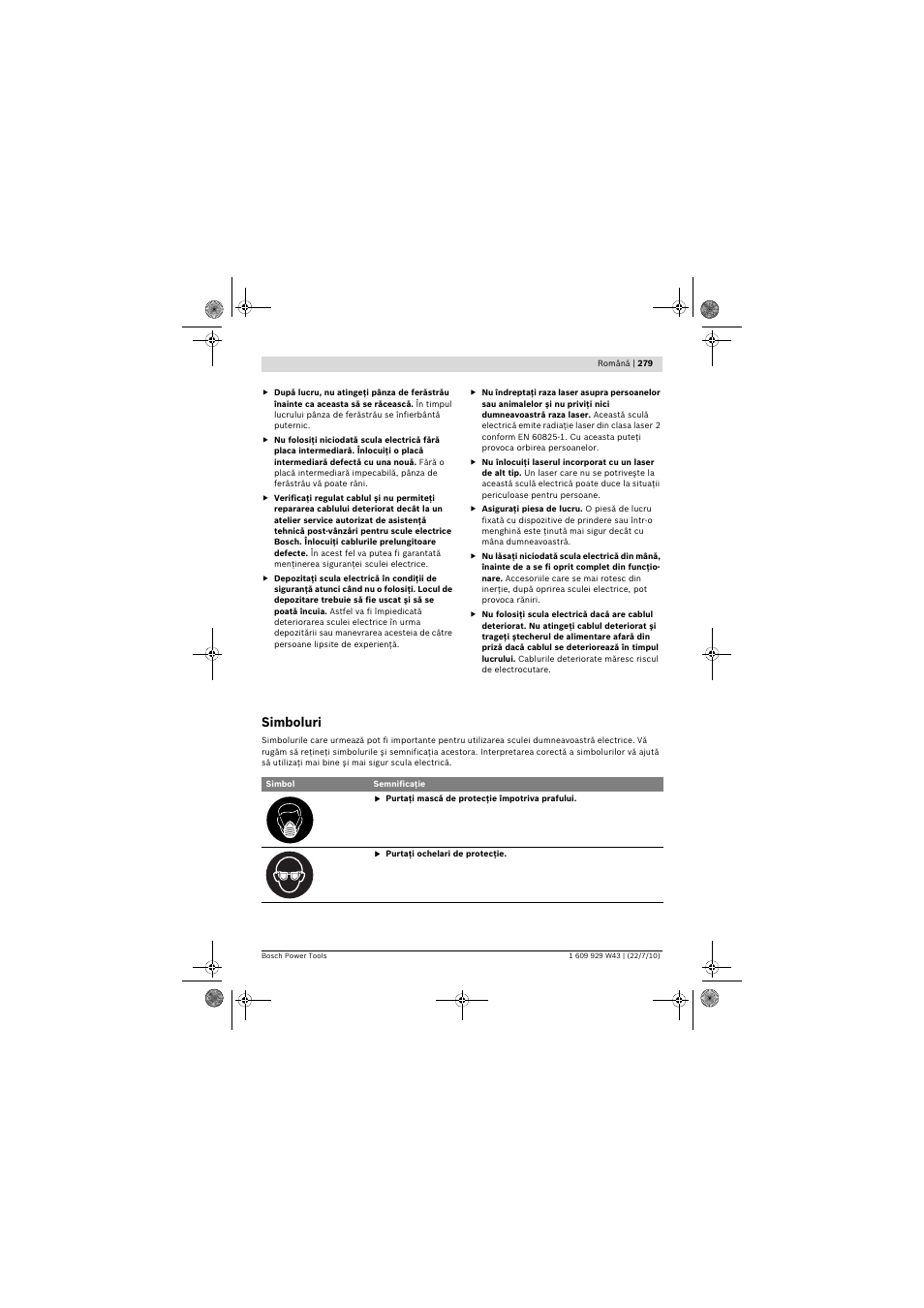 Simboluri | Bosch PCM 7 S User Manual | Page 279 / 384