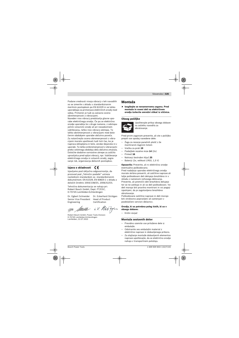 Montaža | Bosch PCM 7 S User Manual | Page 325 / 384
