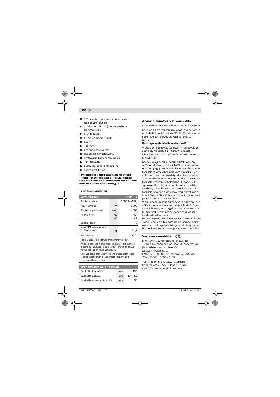 Bosch PCM 7 S User Manual | Page 350 / 384