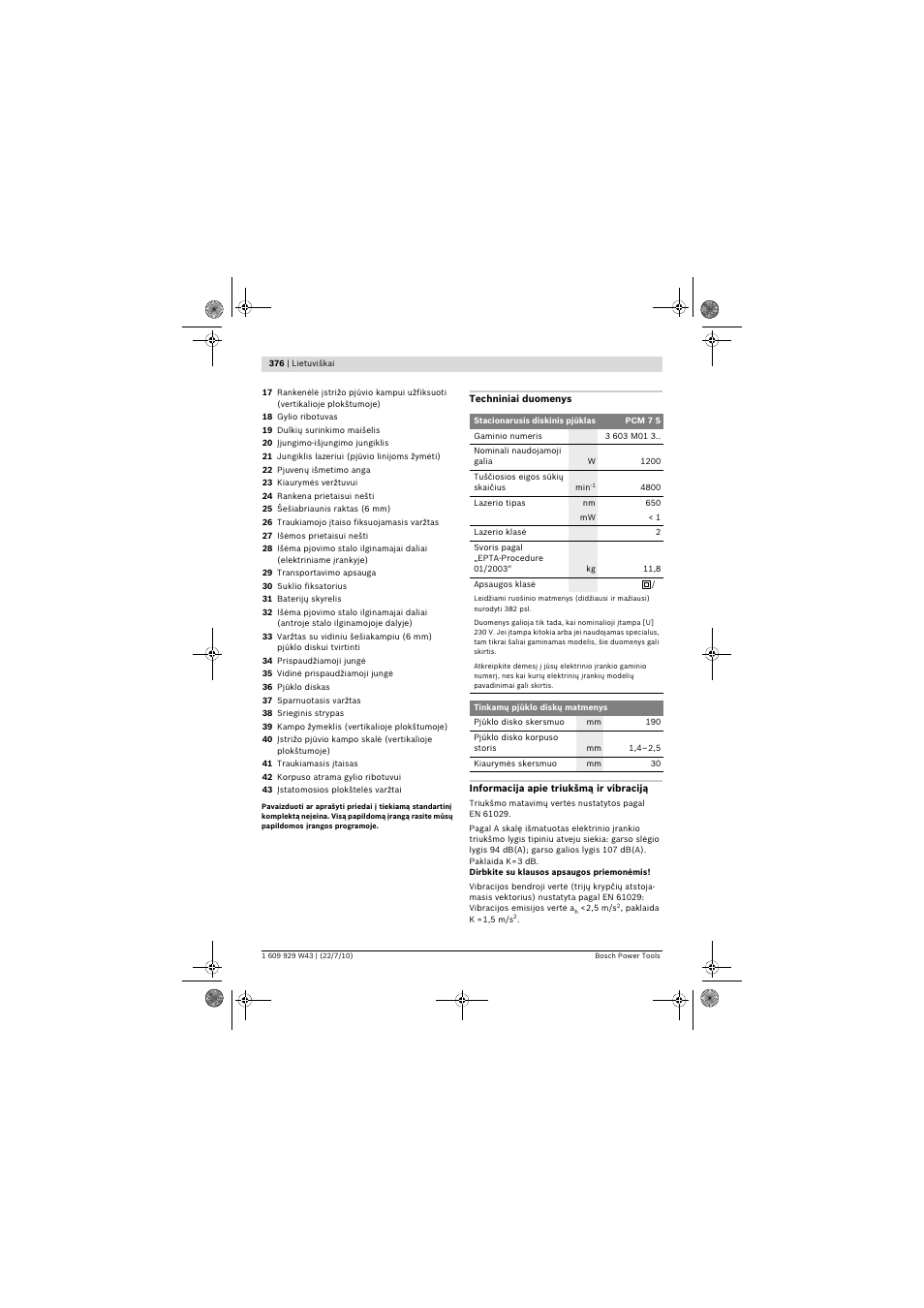Bosch PCM 7 S User Manual | Page 376 / 384