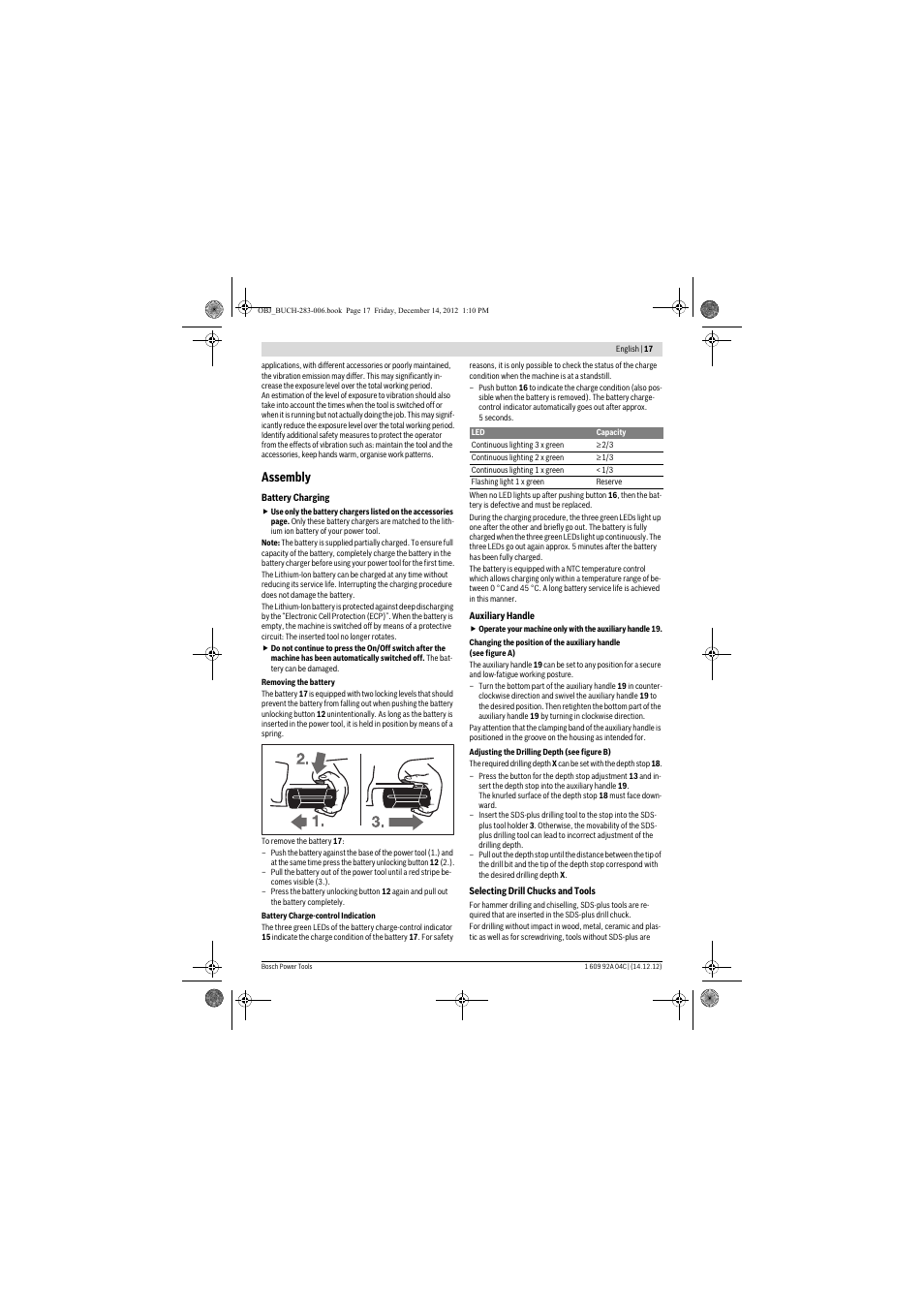 Assembly | Bosch GBH 36 V-LI Professional User Manual | Page 17 / 238