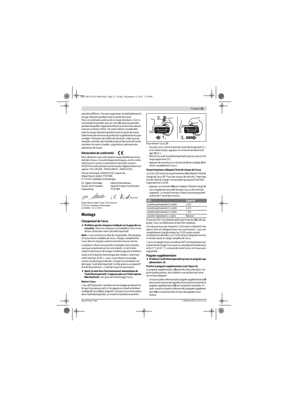 Montage | Bosch GBH 36 V-LI Professional User Manual | Page 25 / 238