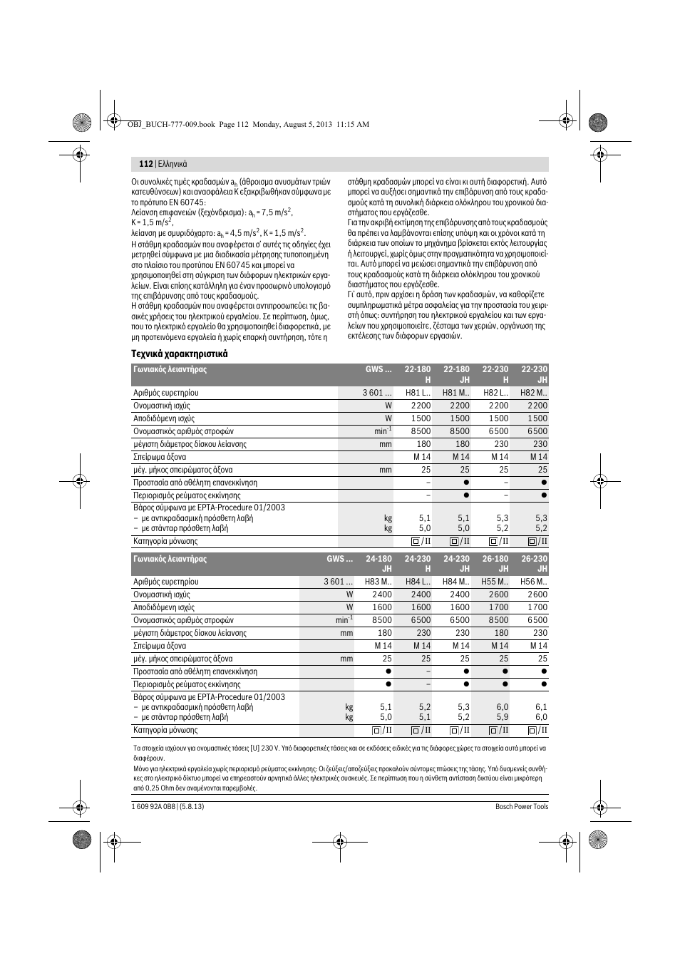 Bosch GWS 24-180 H Professional User Manual | Page 111 / 296