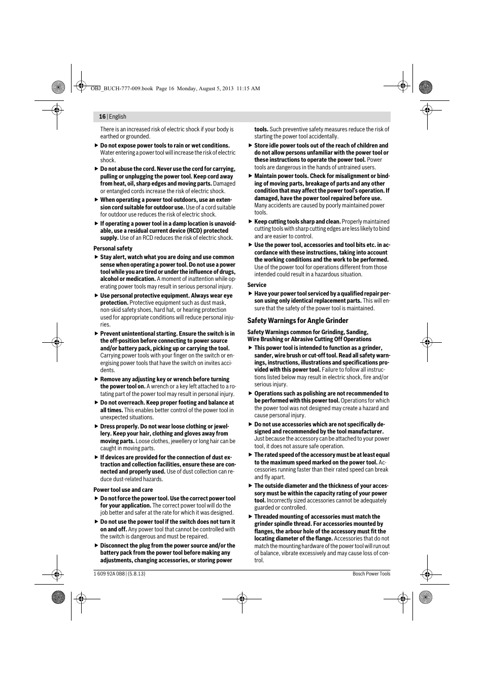 Bosch GWS 24-180 H Professional User Manual | Page 15 / 296