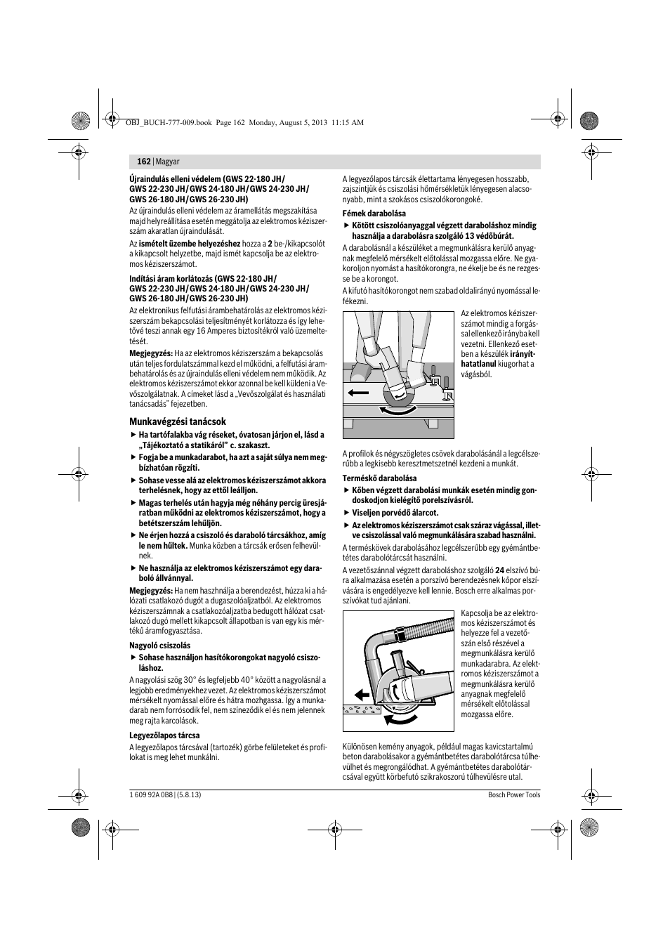 Bosch GWS 24-180 H Professional User Manual | Page 161 / 296