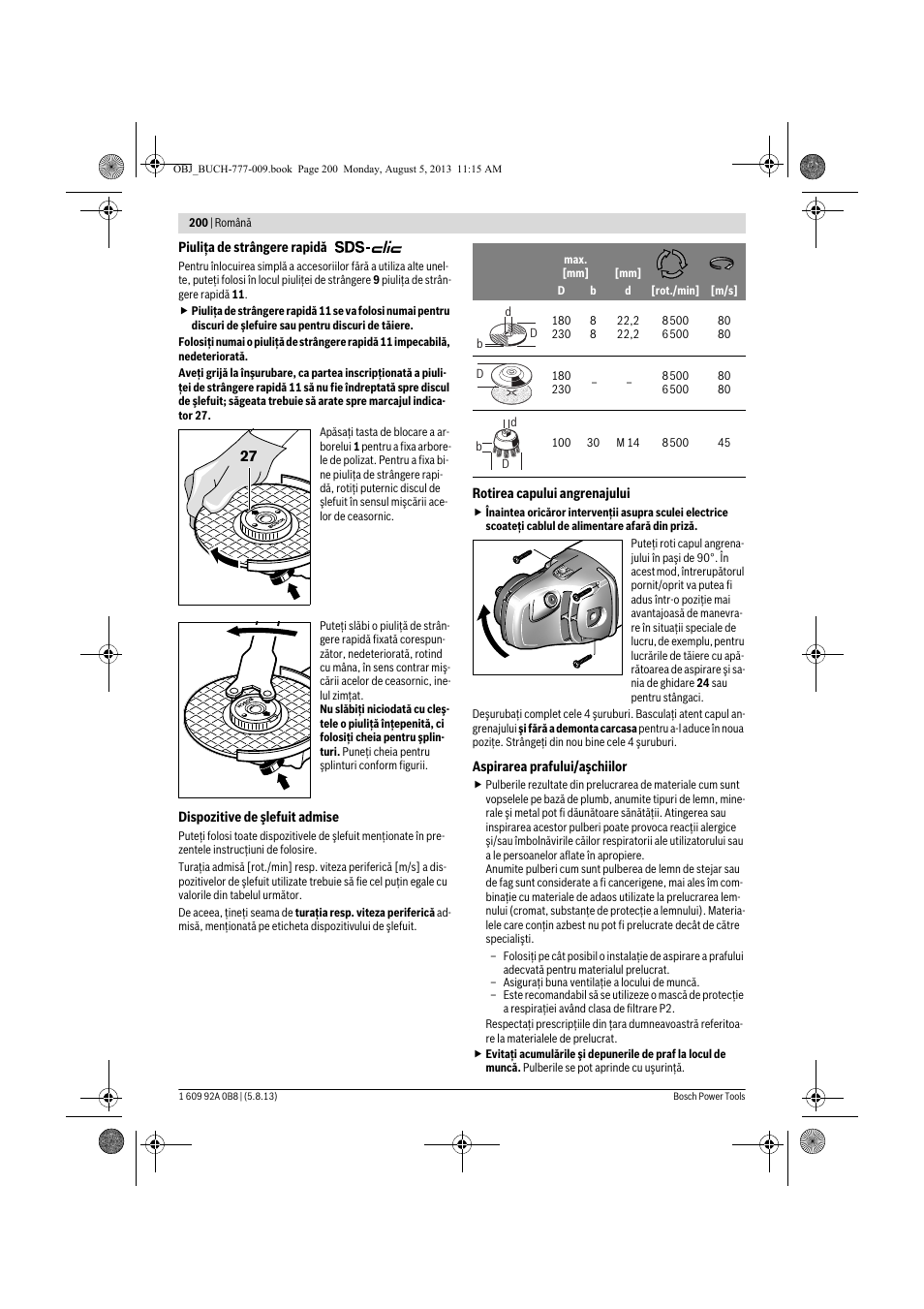 Bosch GWS 24-180 H Professional User Manual | Page 199 / 296