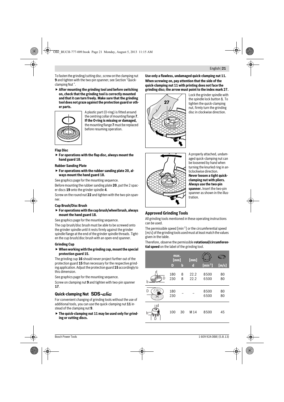 Bosch GWS 24-180 H Professional User Manual | Page 20 / 296