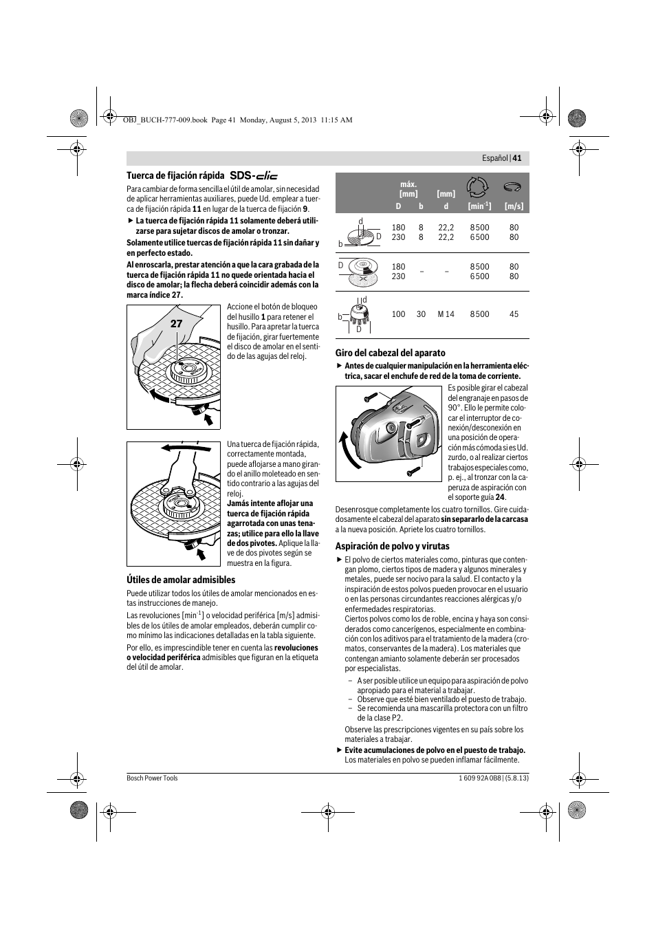 Bosch GWS 24-180 H Professional User Manual | Page 40 / 296