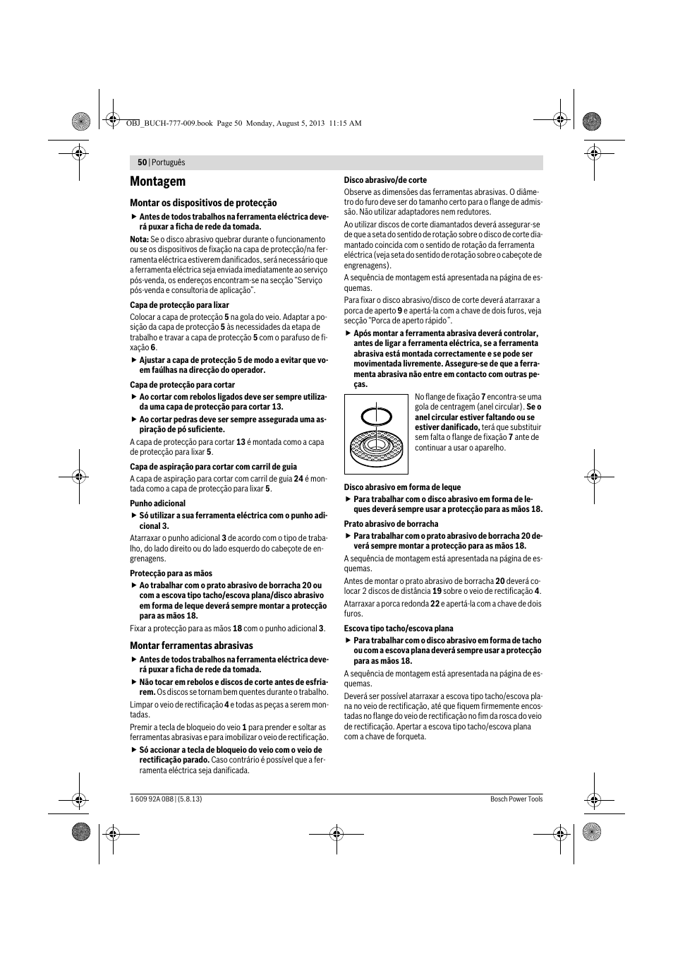 Montagem | Bosch GWS 24-180 H Professional User Manual | Page 49 / 296