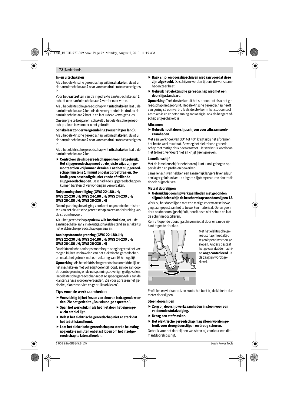 Bosch GWS 24-180 H Professional User Manual | Page 71 / 296