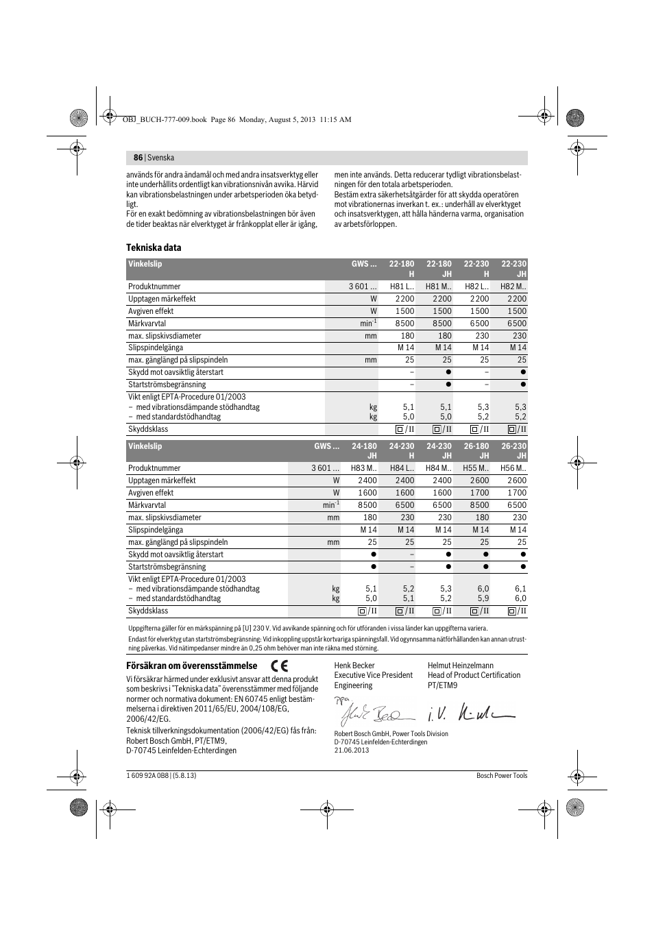 Bosch GWS 24-180 H Professional User Manual | Page 85 / 296