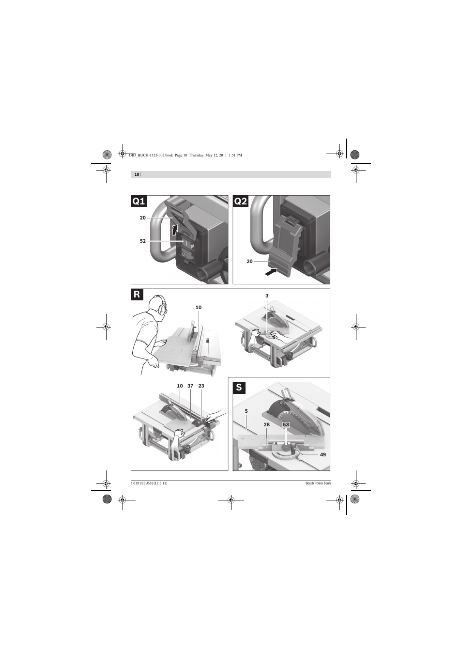 Sr q2 q1 | Bosch GTS 10 J Professional User Manual | Page 10 / 355