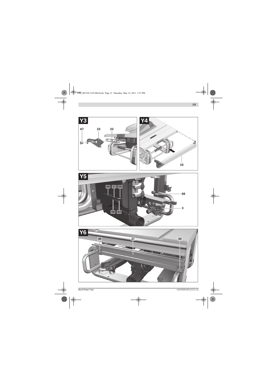 Y6 y5 y4 y3 | Bosch GTS 10 J Professional User Manual | Page 13 / 355