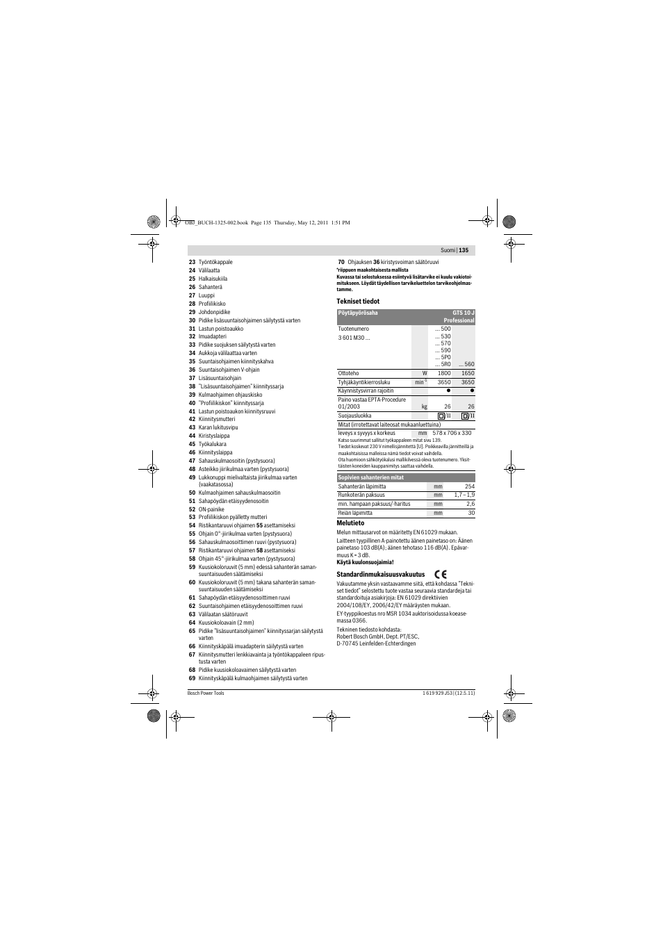 Bosch GTS 10 J Professional User Manual | Page 135 / 355