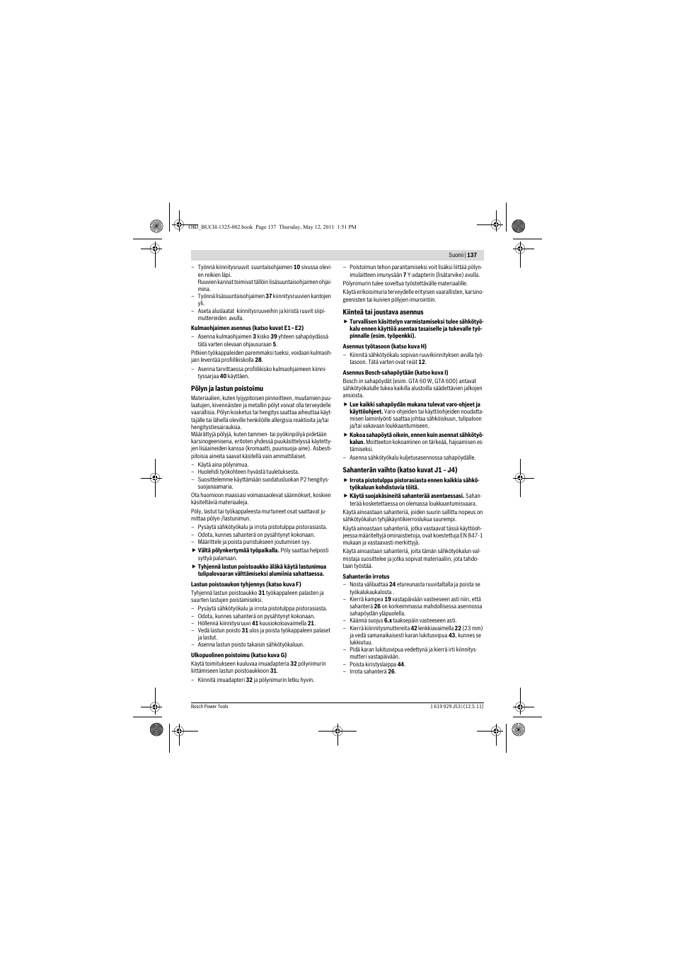 Bosch GTS 10 J Professional User Manual | Page 137 / 355