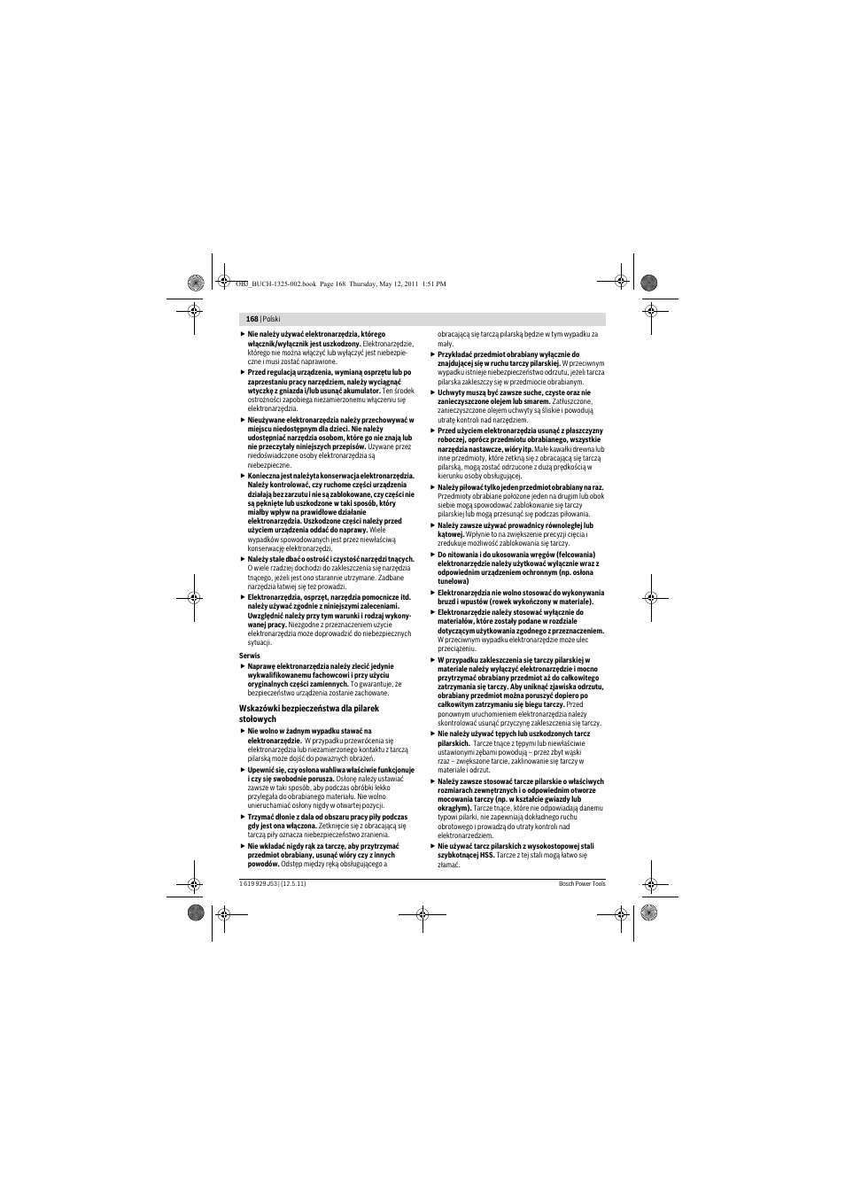 Bosch GTS 10 J Professional User Manual | Page 168 / 355