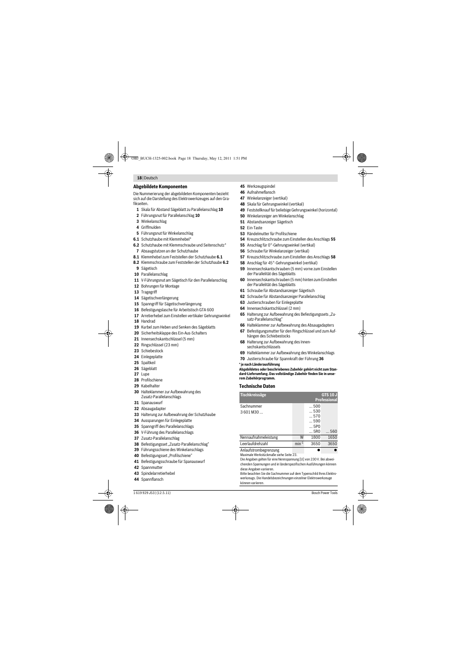 Bosch GTS 10 J Professional User Manual | Page 18 / 355