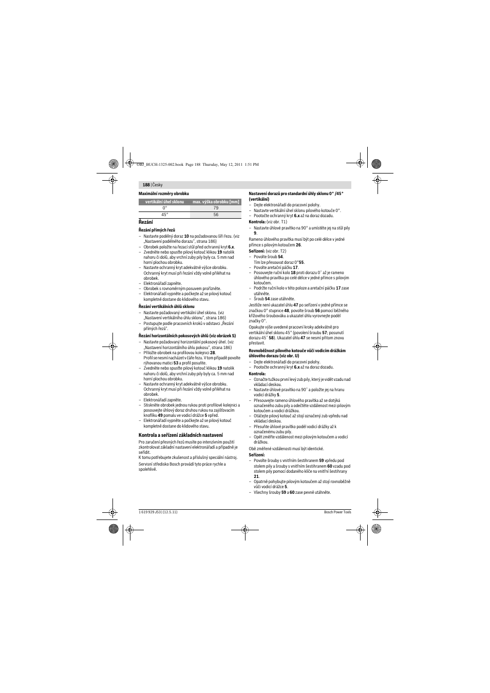 Bosch GTS 10 J Professional User Manual | Page 188 / 355