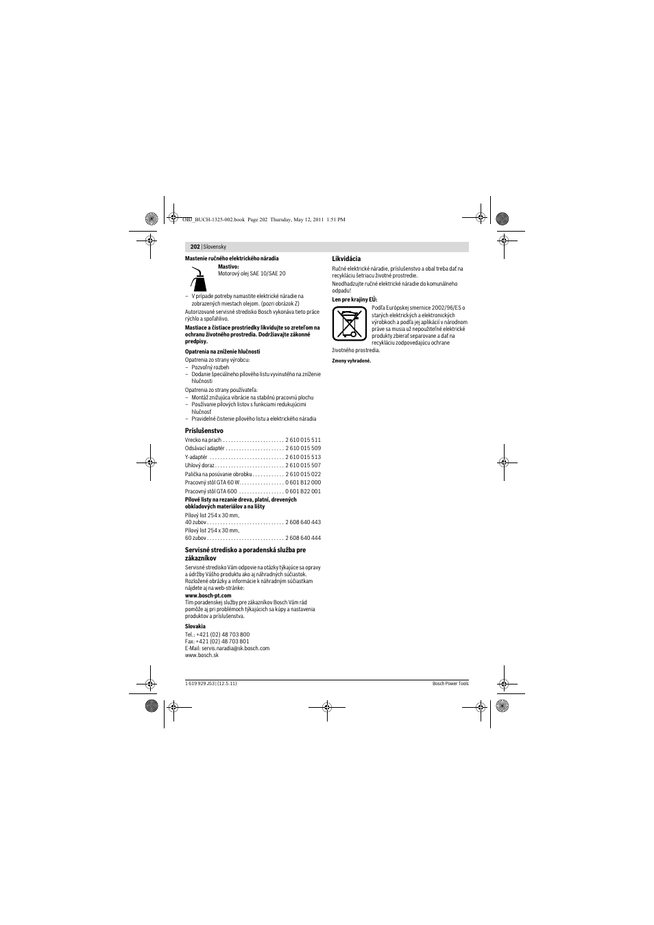Bosch GTS 10 J Professional User Manual | Page 202 / 355