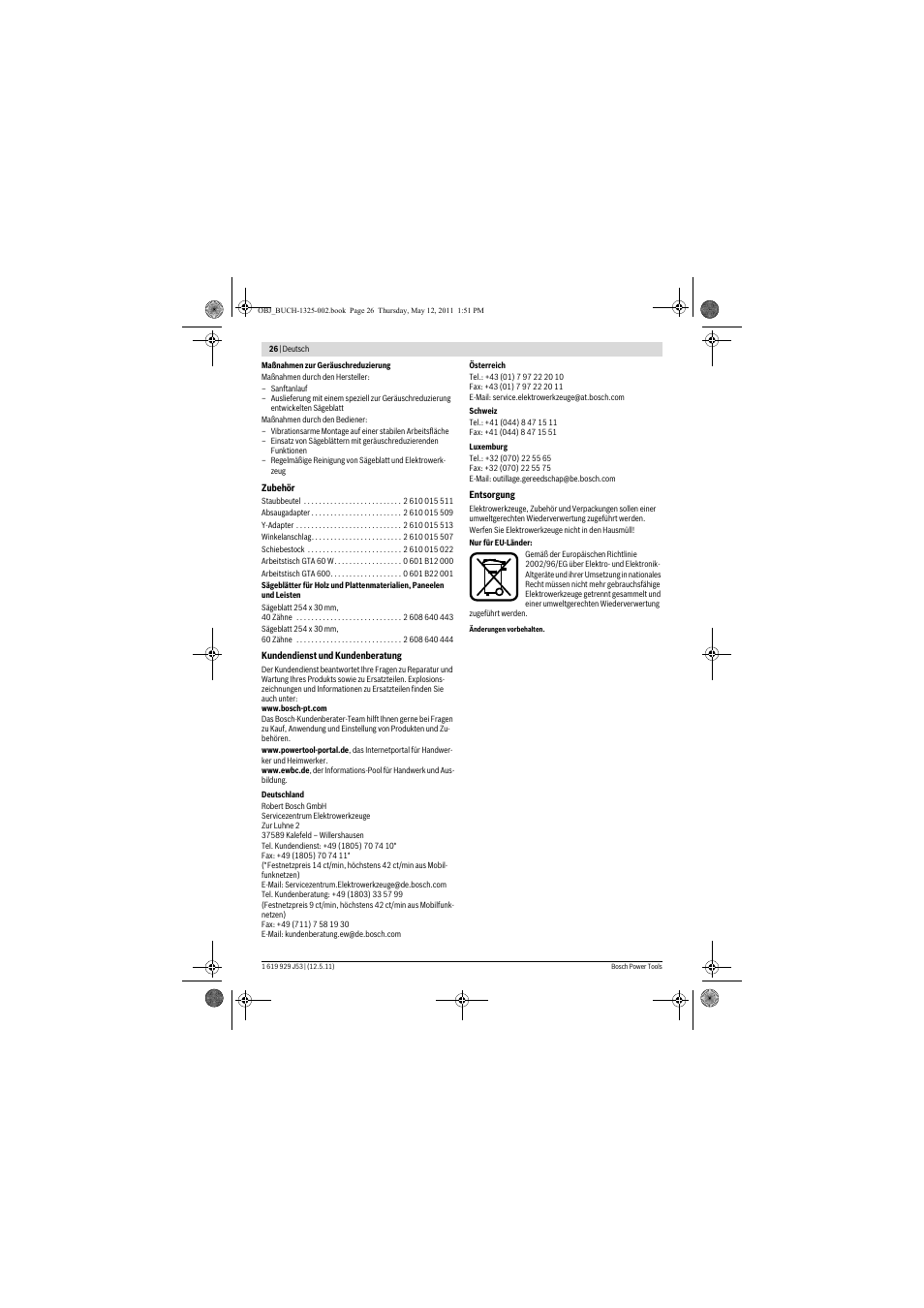 Bosch GTS 10 J Professional User Manual | Page 26 / 355