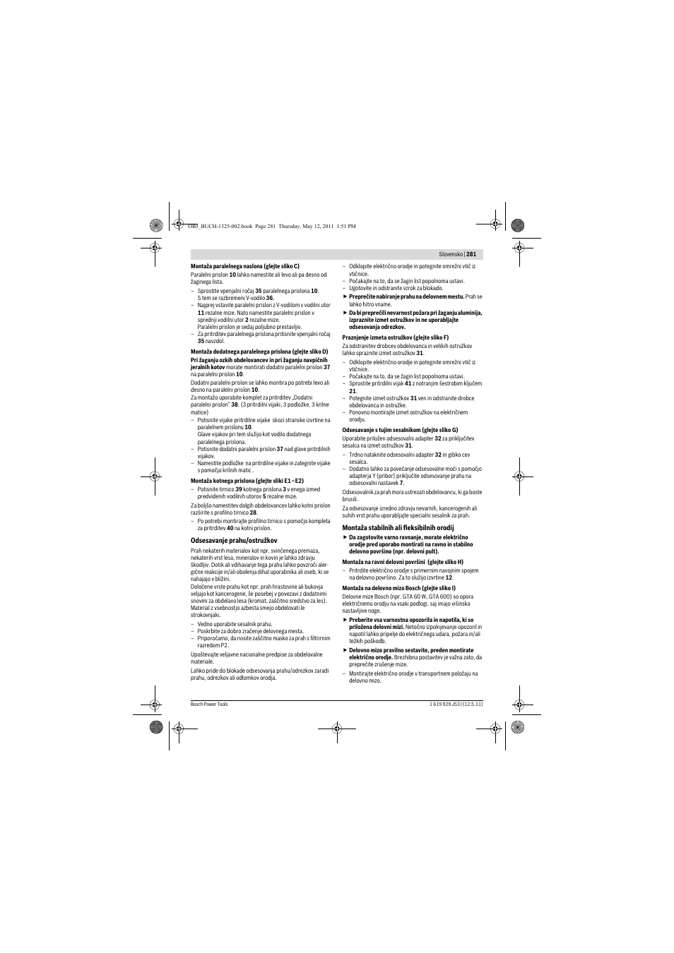 Bosch GTS 10 J Professional User Manual | Page 281 / 355