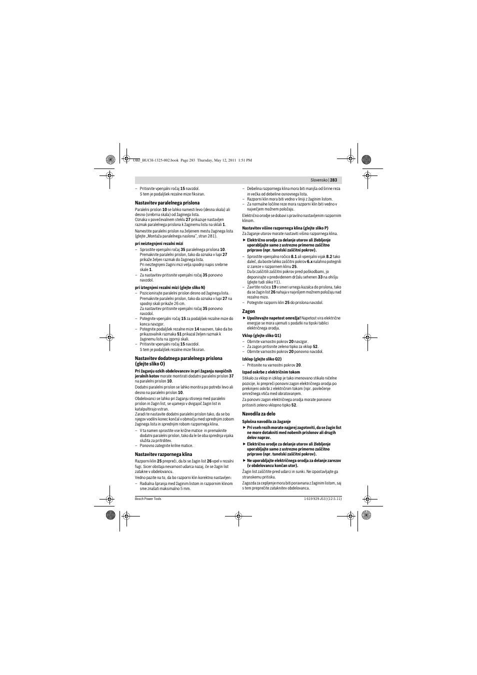 Bosch GTS 10 J Professional User Manual | Page 283 / 355