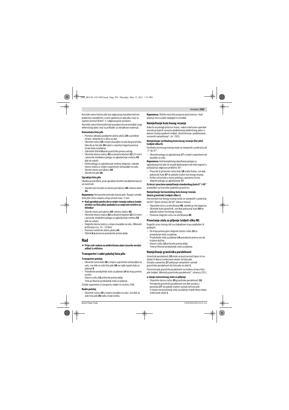 Bosch GTS 10 J Professional User Manual | Page 293 / 355
