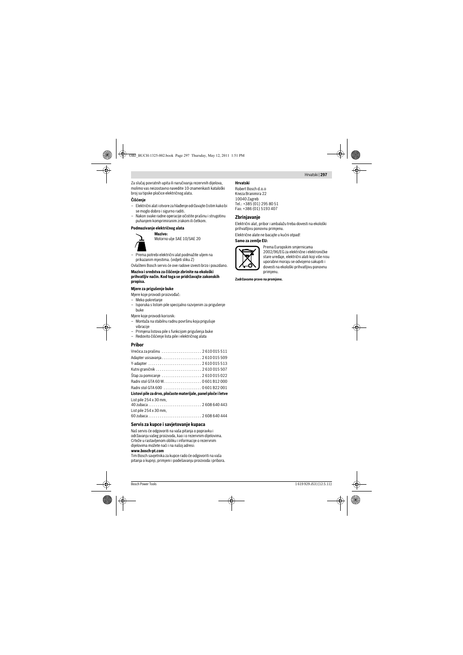 Bosch GTS 10 J Professional User Manual | Page 297 / 355