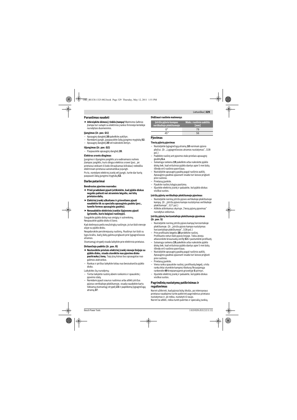 Bosch GTS 10 J Professional User Manual | Page 329 / 355