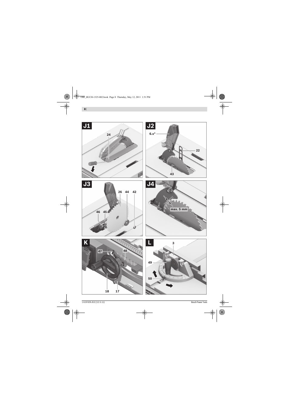 Lk j4 j3 j2 j1 | Bosch GTS 10 J Professional User Manual | Page 8 / 355