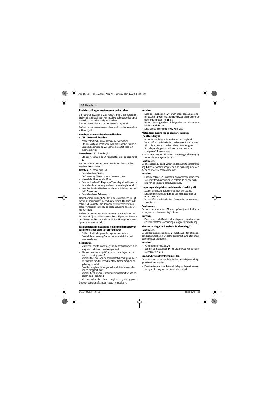 Bosch GTS 10 J Professional User Manual | Page 96 / 355