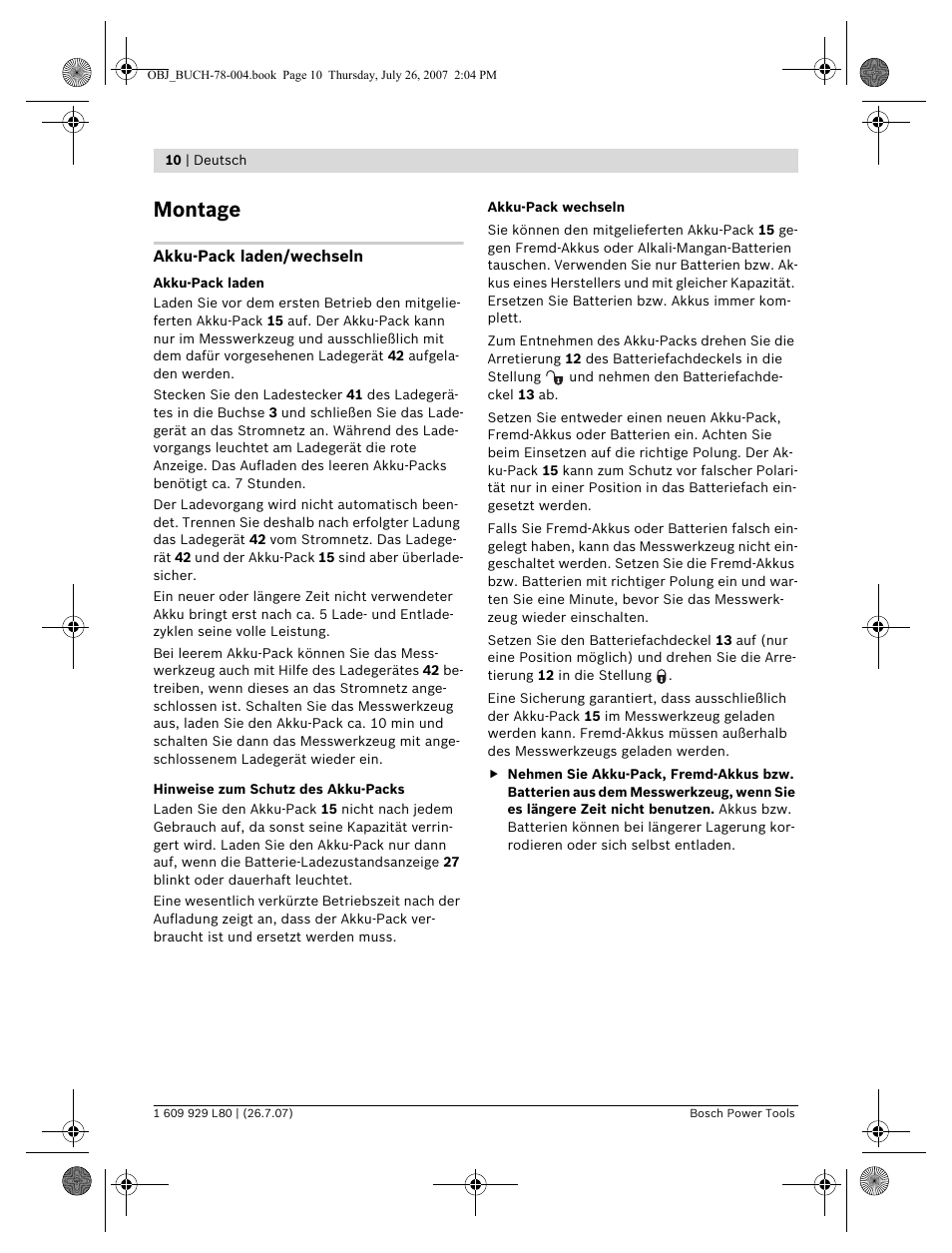 Montage | Bosch BL 200 GC Professional User Manual | Page 10 / 419