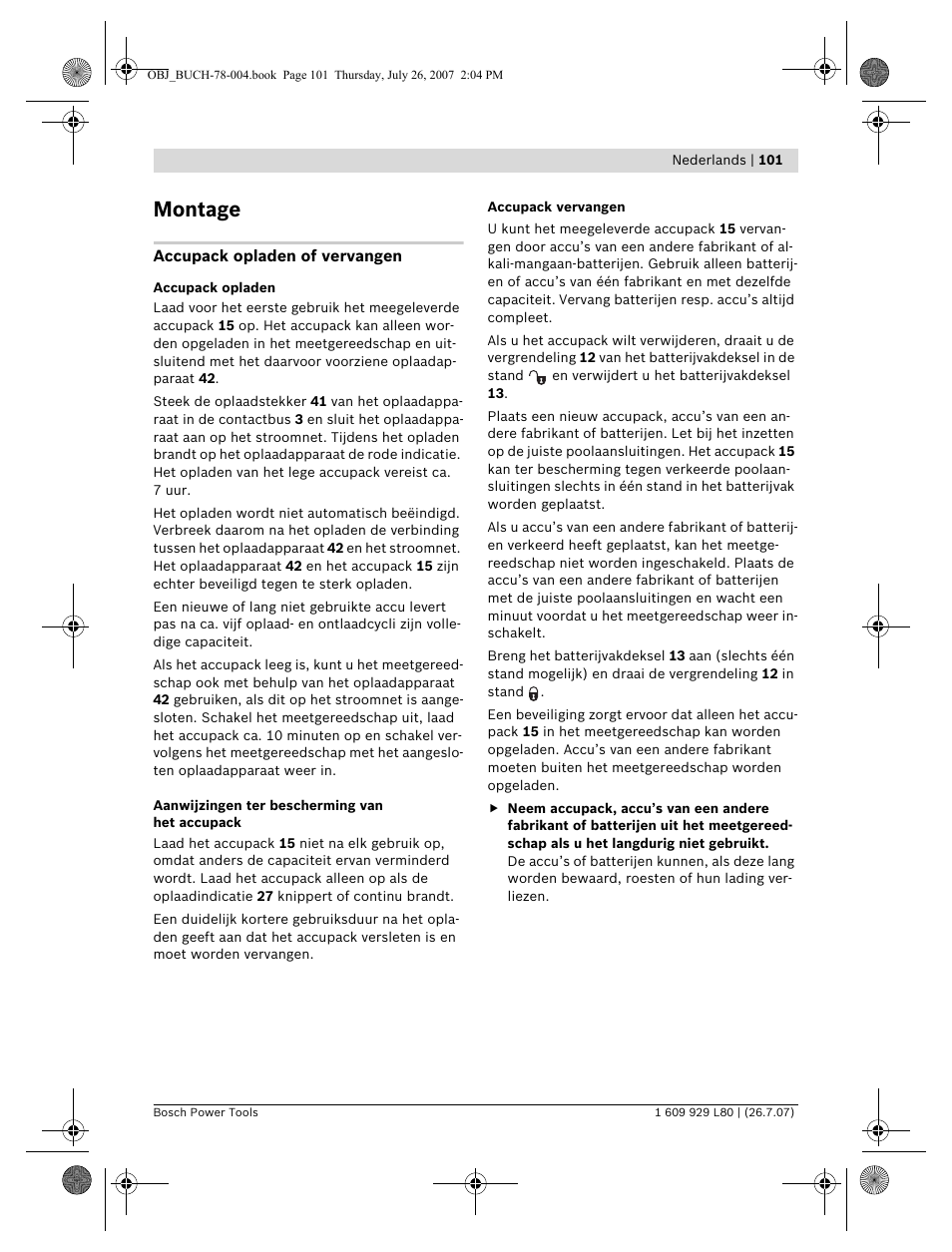 Montage | Bosch BL 200 GC Professional User Manual | Page 101 / 419