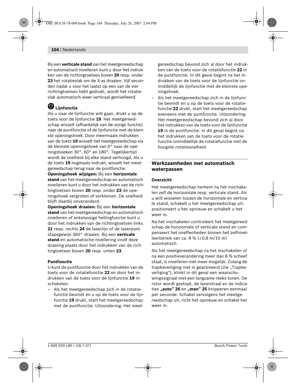 Bosch BL 200 GC Professional User Manual | Page 104 / 419