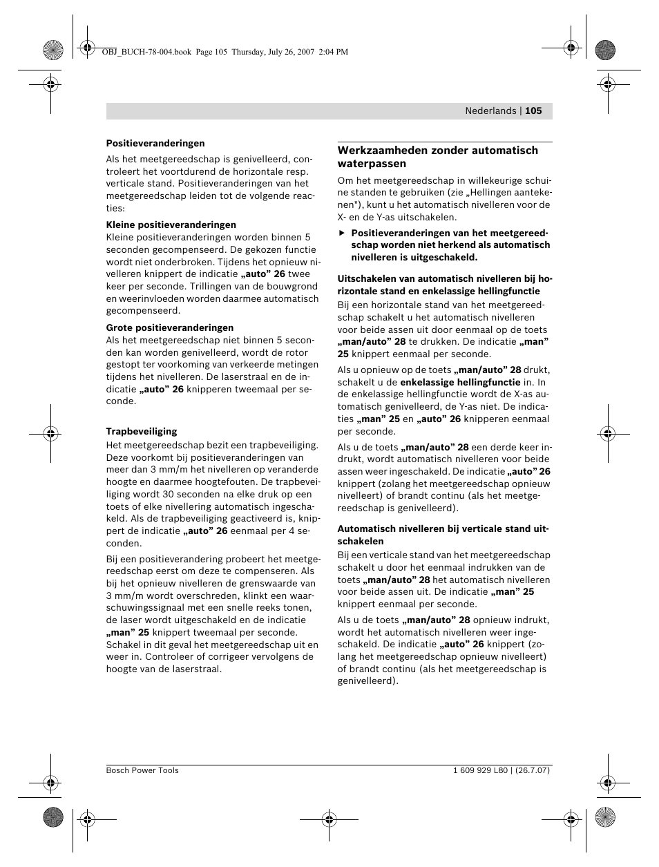 Bosch BL 200 GC Professional User Manual | Page 105 / 419