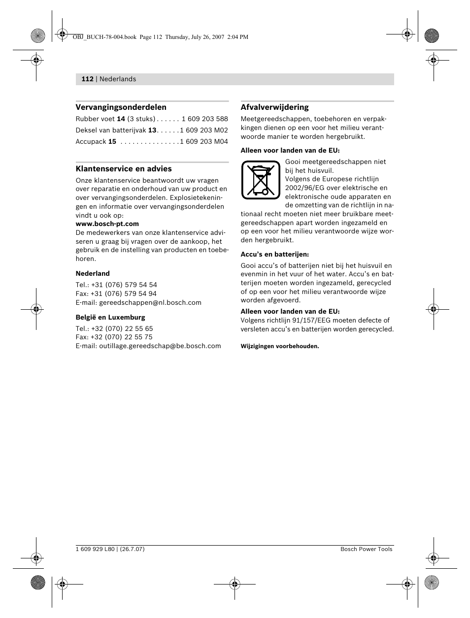 Bosch BL 200 GC Professional User Manual | Page 112 / 419