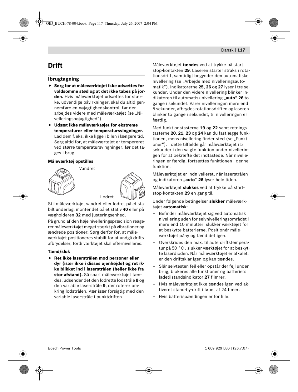 Drift | Bosch BL 200 GC Professional User Manual | Page 117 / 419