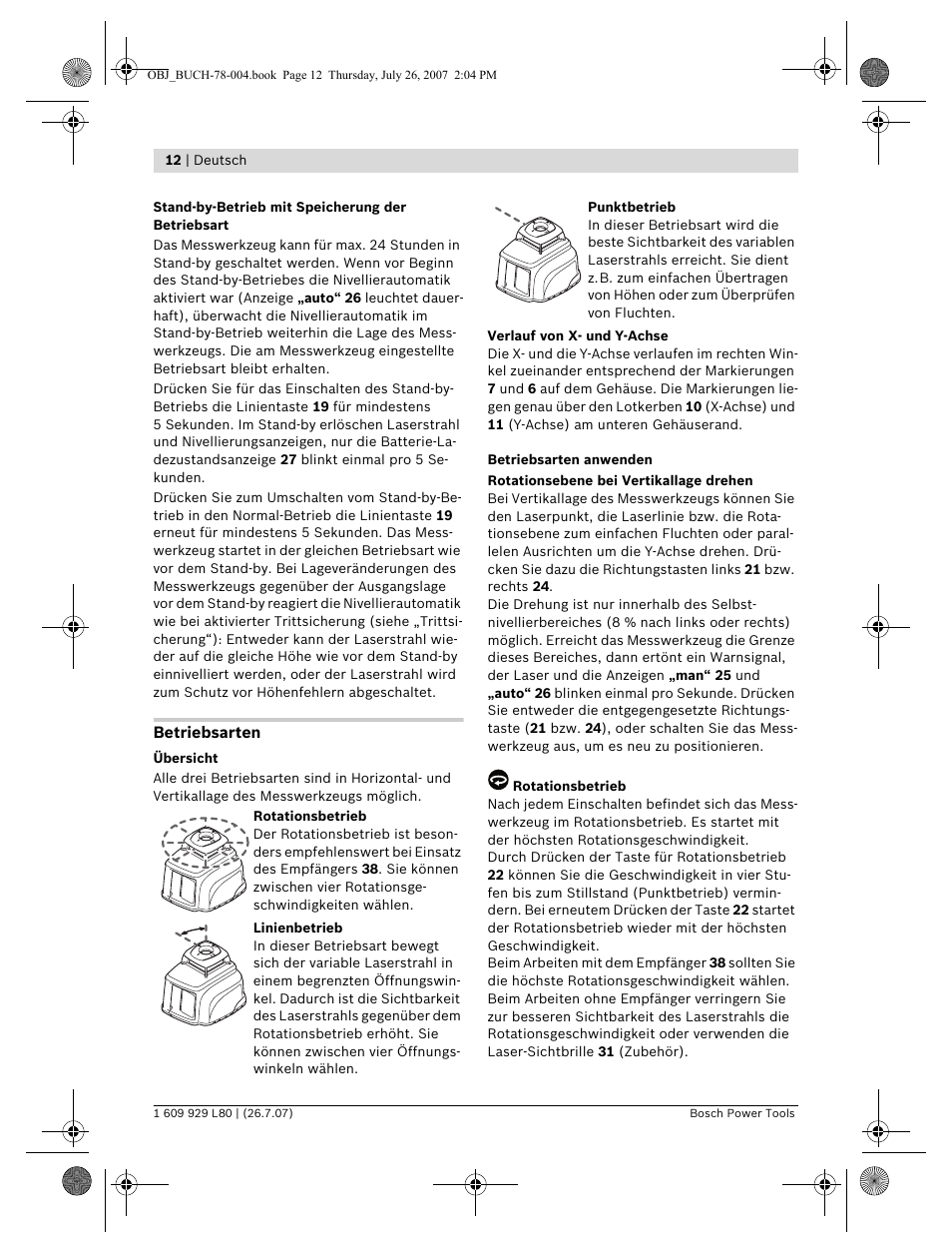 Bosch BL 200 GC Professional User Manual | Page 12 / 419