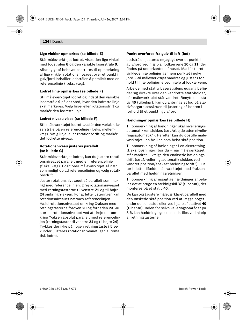 Bosch BL 200 GC Professional User Manual | Page 124 / 419