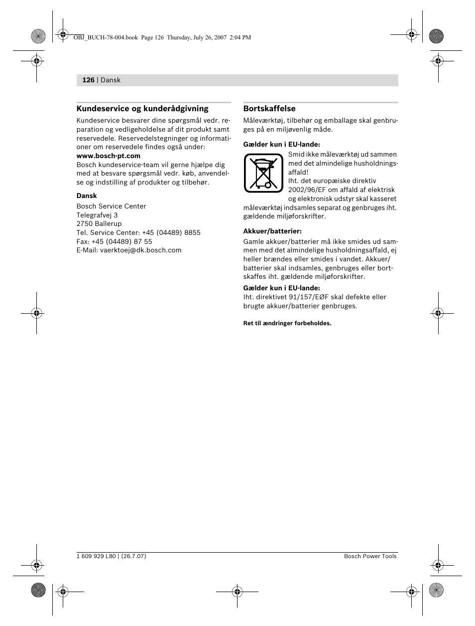 Bosch BL 200 GC Professional User Manual | Page 126 / 419